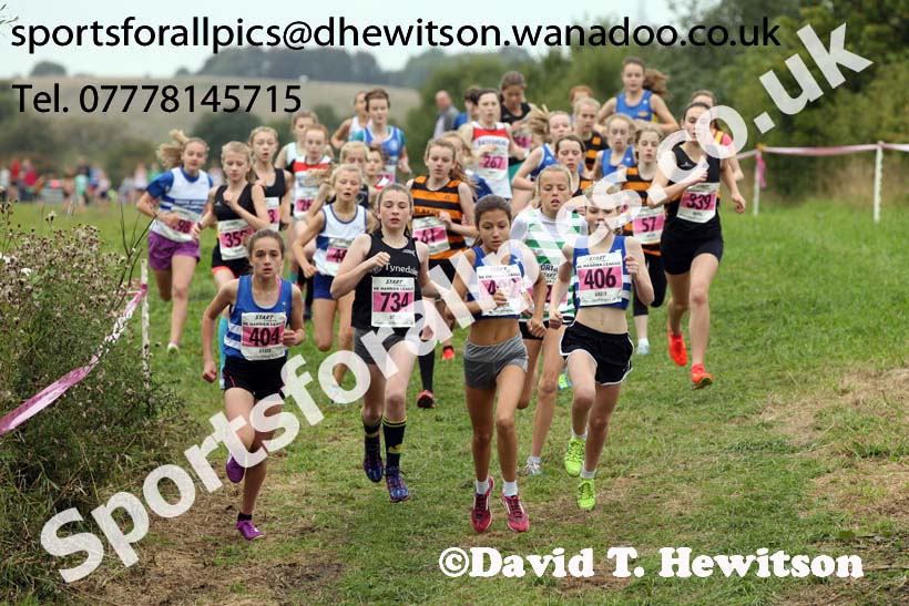 Girls under-13s, Start Fitness North Eastern Harrier League, Tanfield, County Durham. Photo: David T. Hewitson/Sports for All Pics